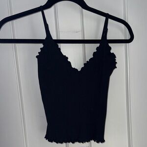 FP Movement by Free People Black Scalloped Camisole